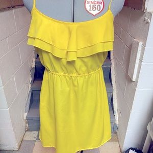 Thin Strap Yellow Dress